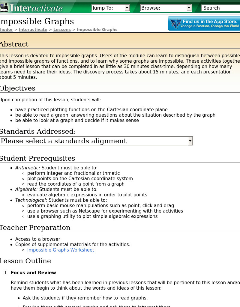 Impossible Graphs Lesson Plan
