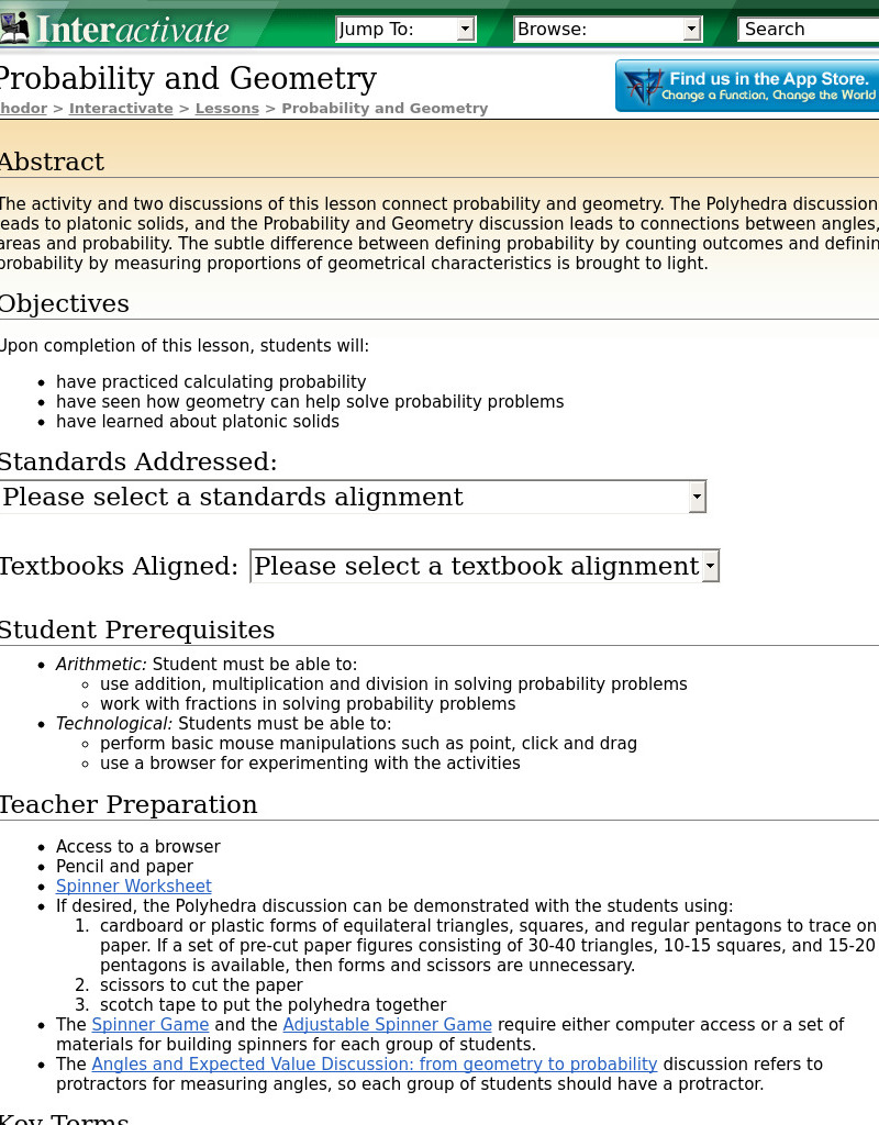Probability and Geometry Lesson Plan