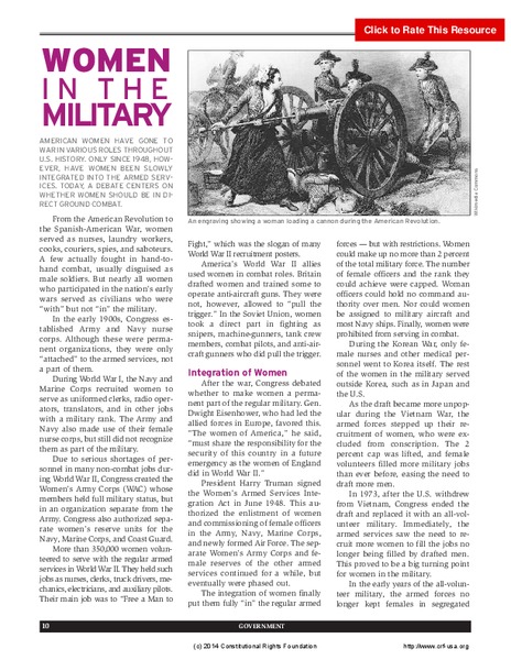 Women in the Military Activity