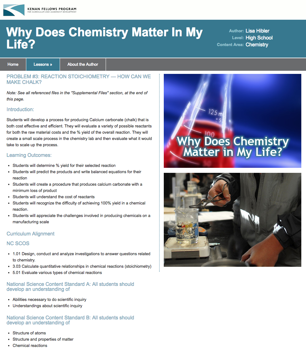 Reaction Stoichiometry—How Can We Make Chalk? Lesson Plan
