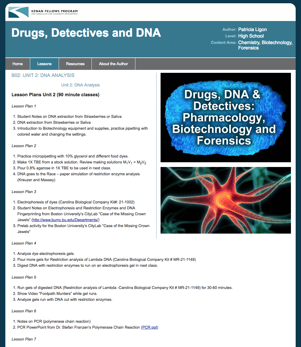Unit 2: DNA Analysis Unit Plan