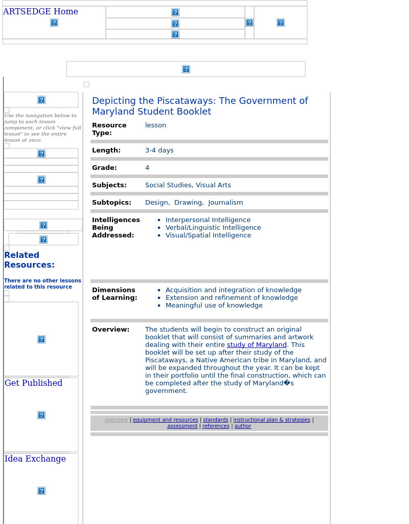Depicting the Piscataways: The Government of Maryland Student Booklet Lesson Plan