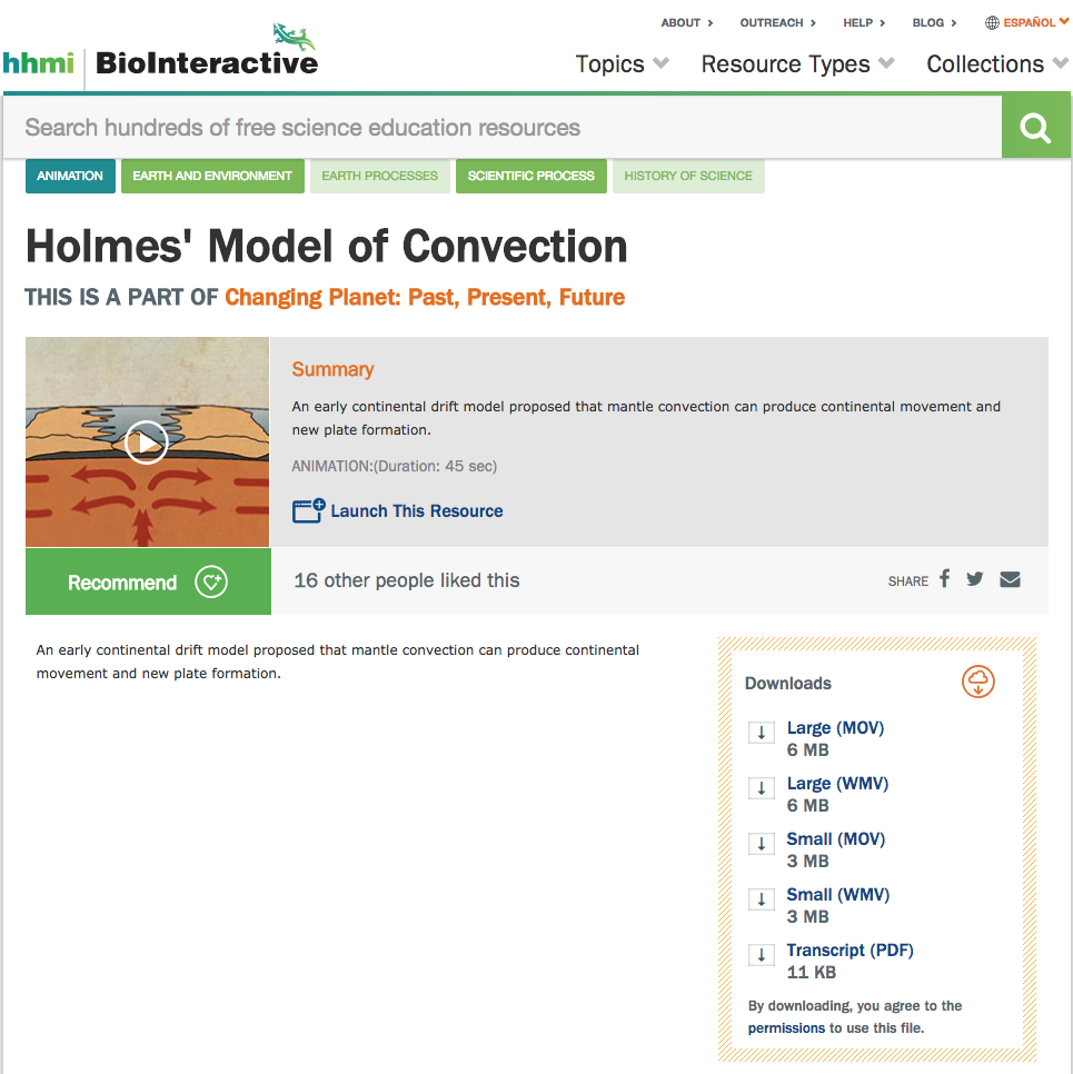 Holmes' Model of Convection Instructional Video