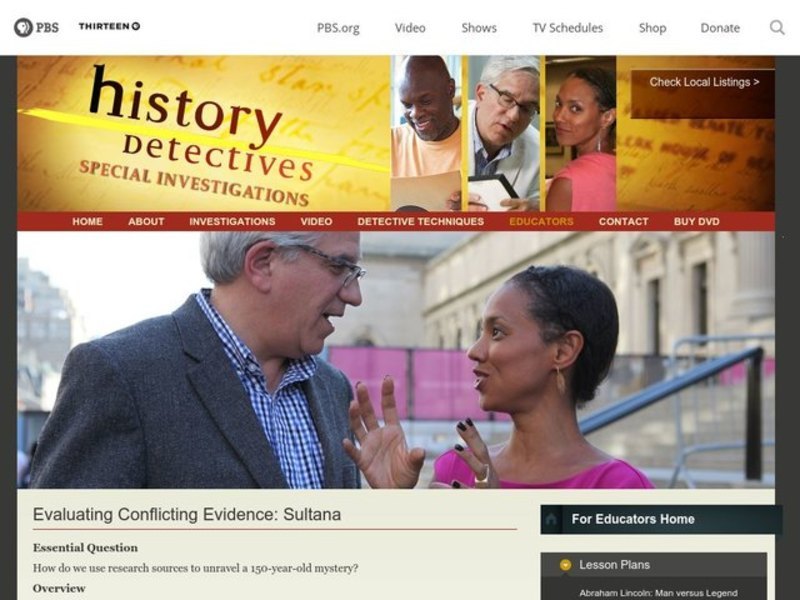 Evaluating Conflicting Evidence: Sultana Lesson Plan