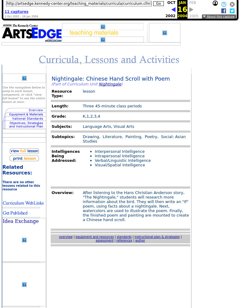 Nightingale: Chinese Hand Scroll with Poem Lesson Plan