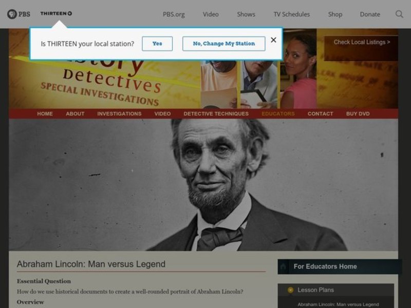 Abraham Lincoln: Man versus Legend Lesson Plan