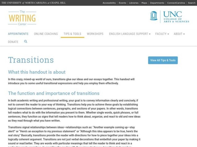 Transitions Website