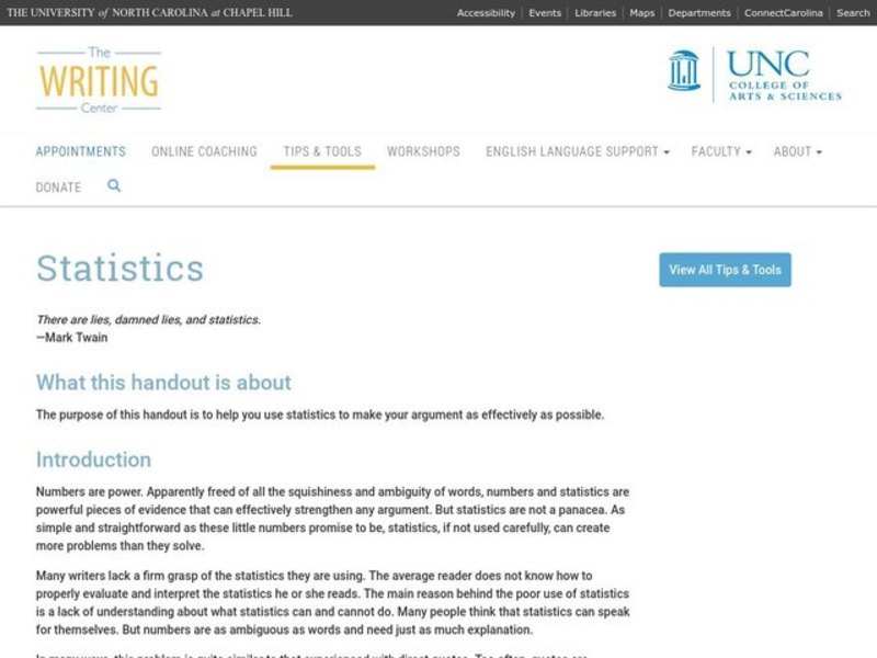 Statistics Website