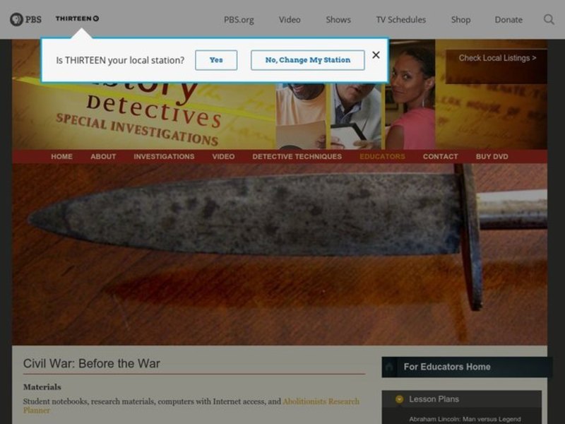 Civil War: Before the War Lesson Plan