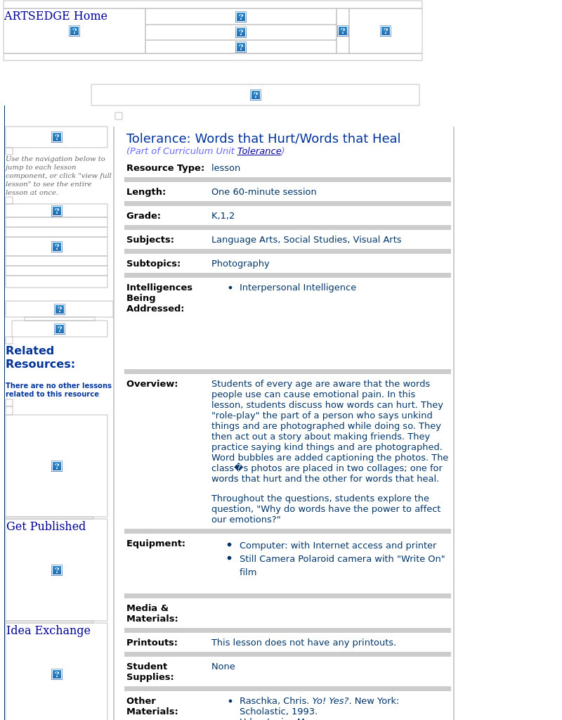 Tolerance: Words that Hurt/Words that Heal Lesson Plan