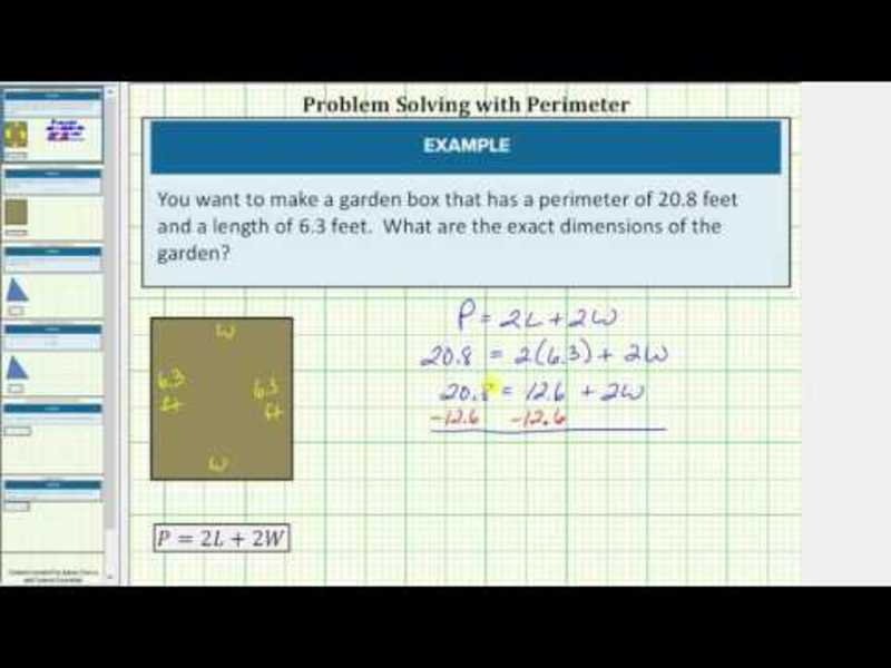 Find the Width of a Rectangle Given the Perimeter Instructional Video