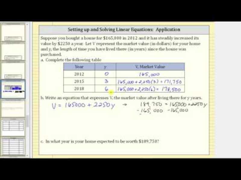 Write a Linear Equation in One Variable App: Increase in Value Instructional Video
