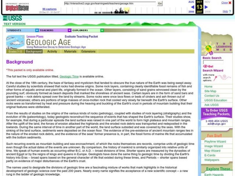 Geologic Age Lesson Plan