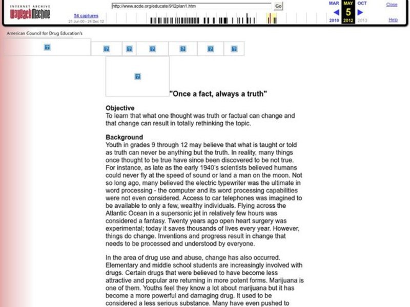 Once a fact, always a truth Lesson Plan