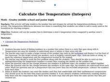 Calculate the Temperature (Integers) Lesson Plan