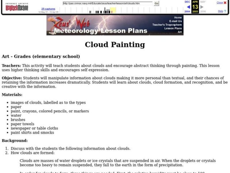 Cloud Painting Lesson Plan