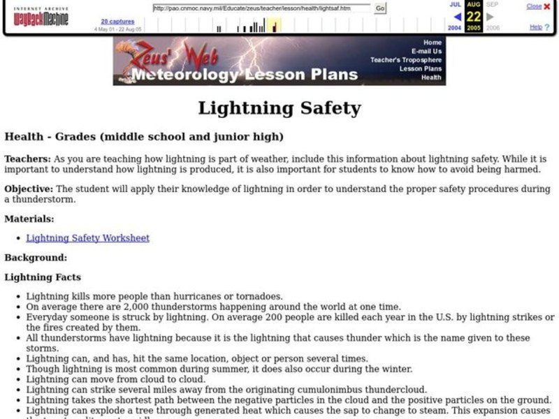 Lightning Safety Lesson Plan