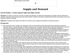 Supply and Demand - Weather Consumer Goods Lesson Plan