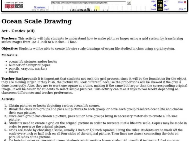 Ocean Scale Drawing Lesson Plan
