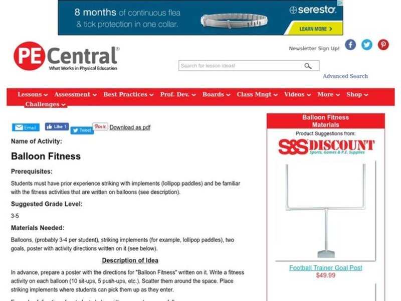 Balloon Fitness Lesson Plan