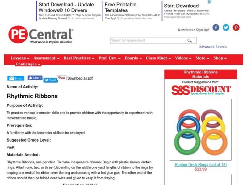 Rhythmic Ribbons Lesson Plan