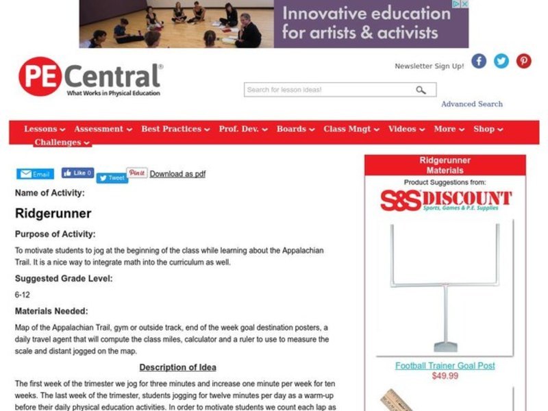 Ridgerunner Lesson Plan