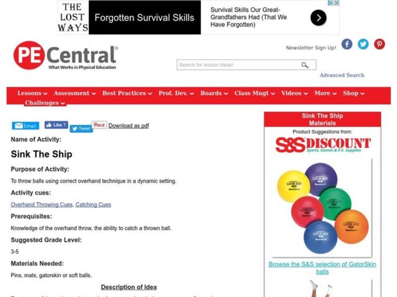 Sink The Ship Lesson Plan