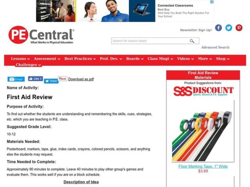 First Aid Review Lesson Plan