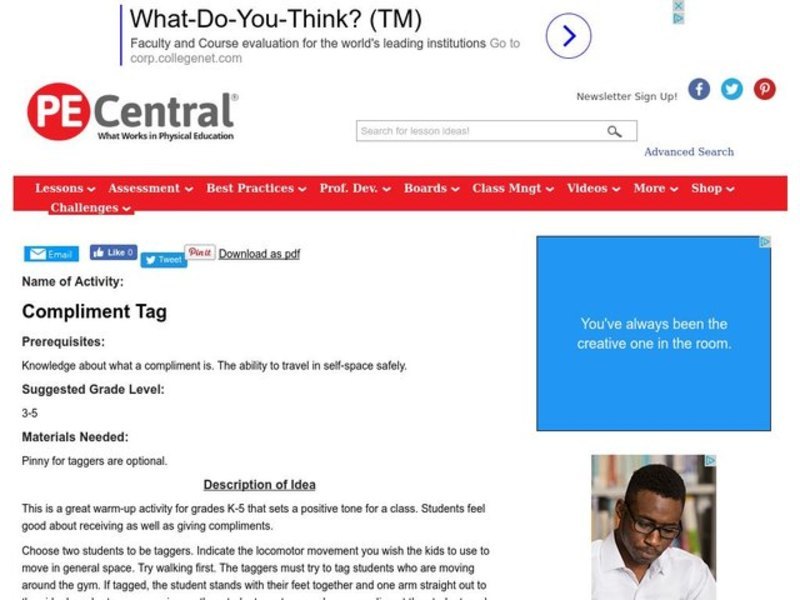 Compliment Tag Lesson Plan