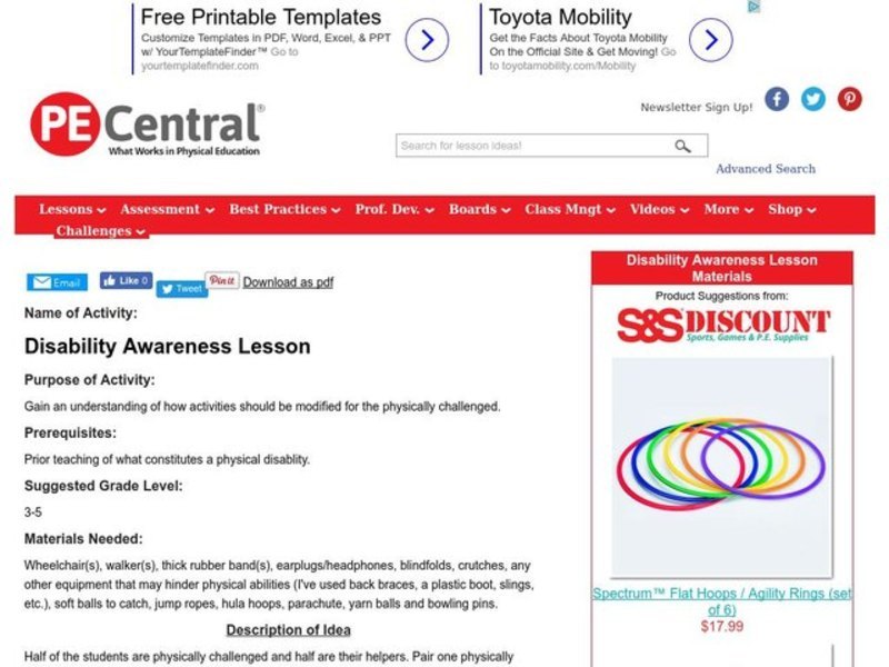 Disability Awareness Lesson Lesson Plan