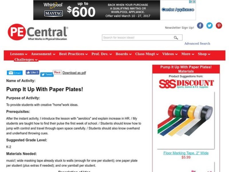 Pump It Up With Paper Plates! Lesson Plan