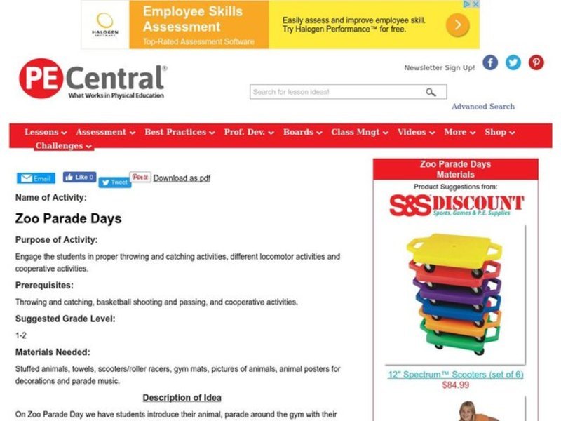 Zoo Parade Days Lesson Plan