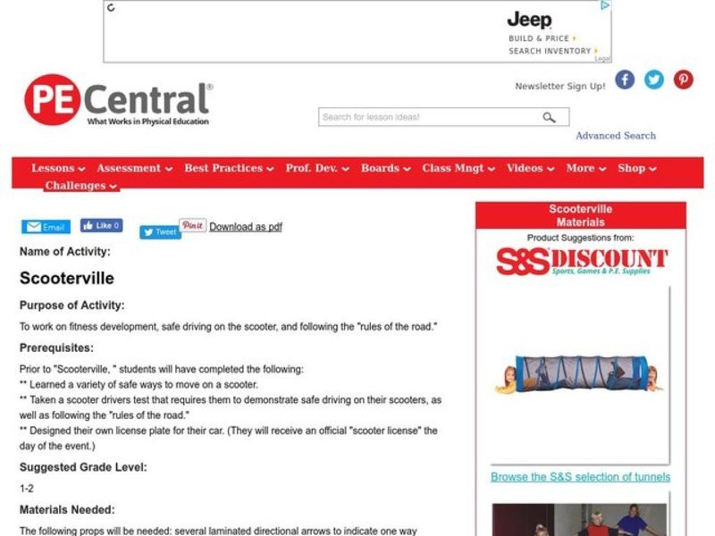 Scooterville Lesson Plan