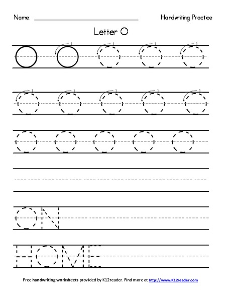 Handwriting Practice: Letter O Worksheet