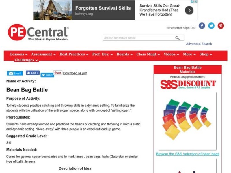 Bean Bag Battle Lesson Plan