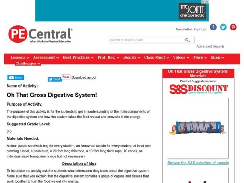 Oh That Gross Digestive System! Lesson Plan