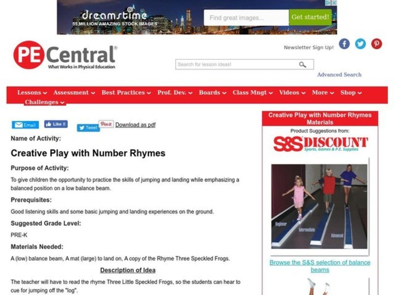 Creative Play with Number Rhymes Lesson Plan