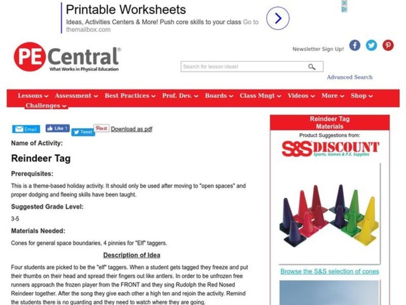 Reindeer Tag Lesson Plan