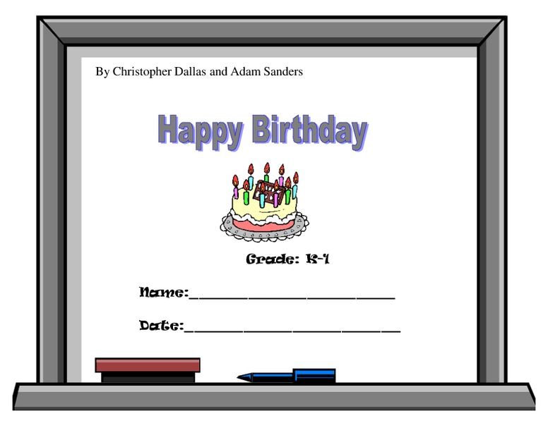 Happy Birthday Lesson Plan