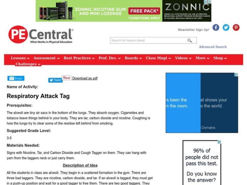 Respiratory Attack Tag Lesson Plan