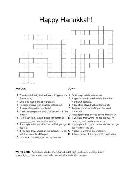Happy Hanukkah! Worksheet