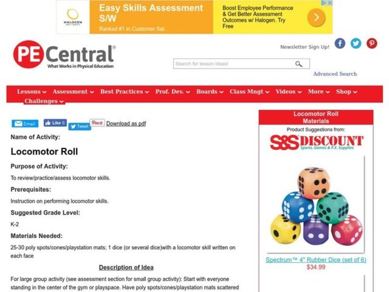Locomotor Roll Lesson Plan