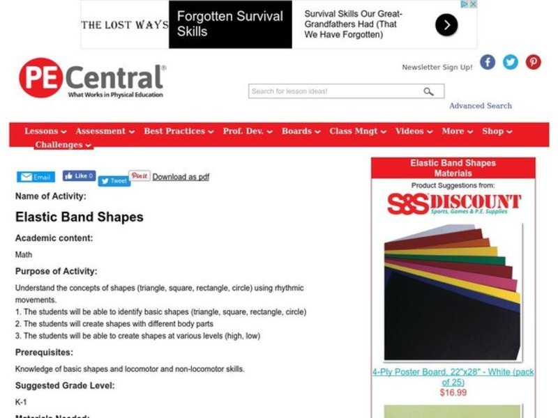Elastic Band Shapes Lesson Plan