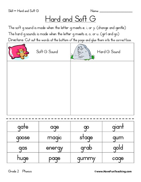 Hard and Soft G Worksheet