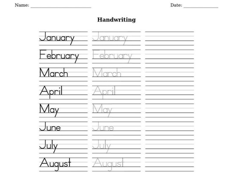 Handwriting Worksheet