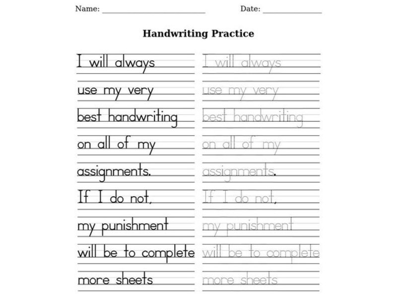 Handwriting Practice Worksheet