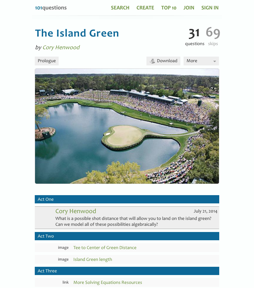 The Island Green Activity