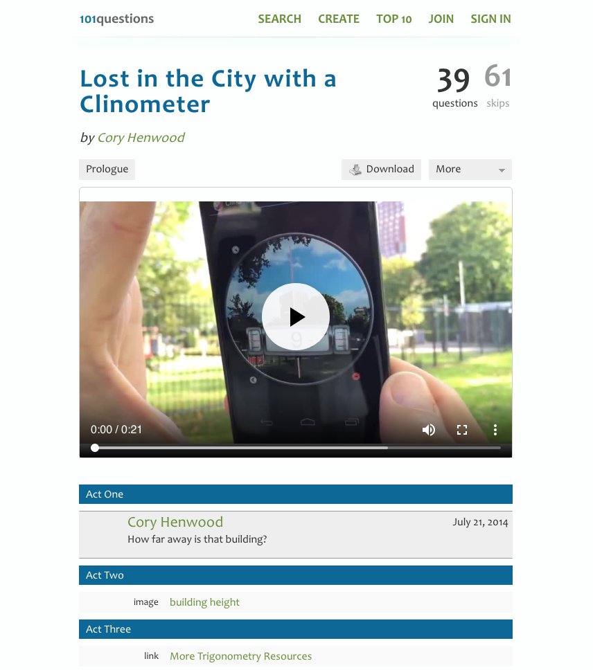 Lost in the City with a Clinometer Activity