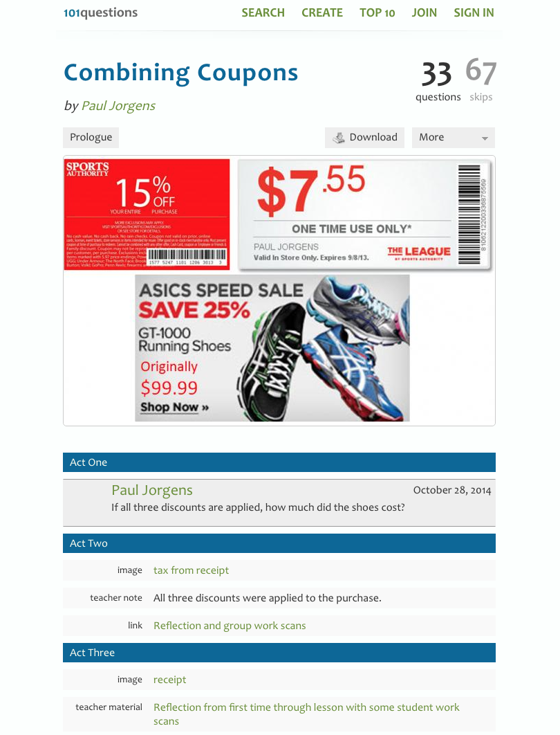 Combining Coupons Activity