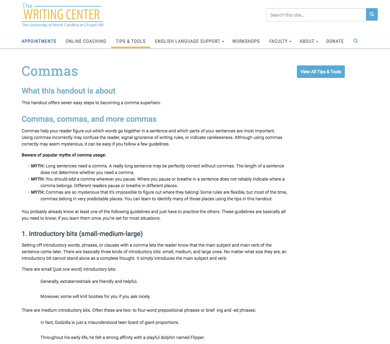 Commas Website